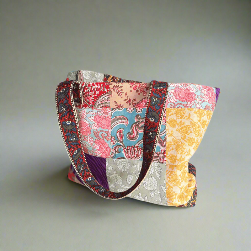 Patchy Printed Baggy Tote - Multi Colour