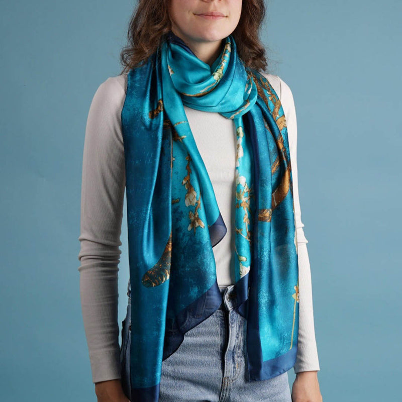 Aqua Mirage Satin Stole