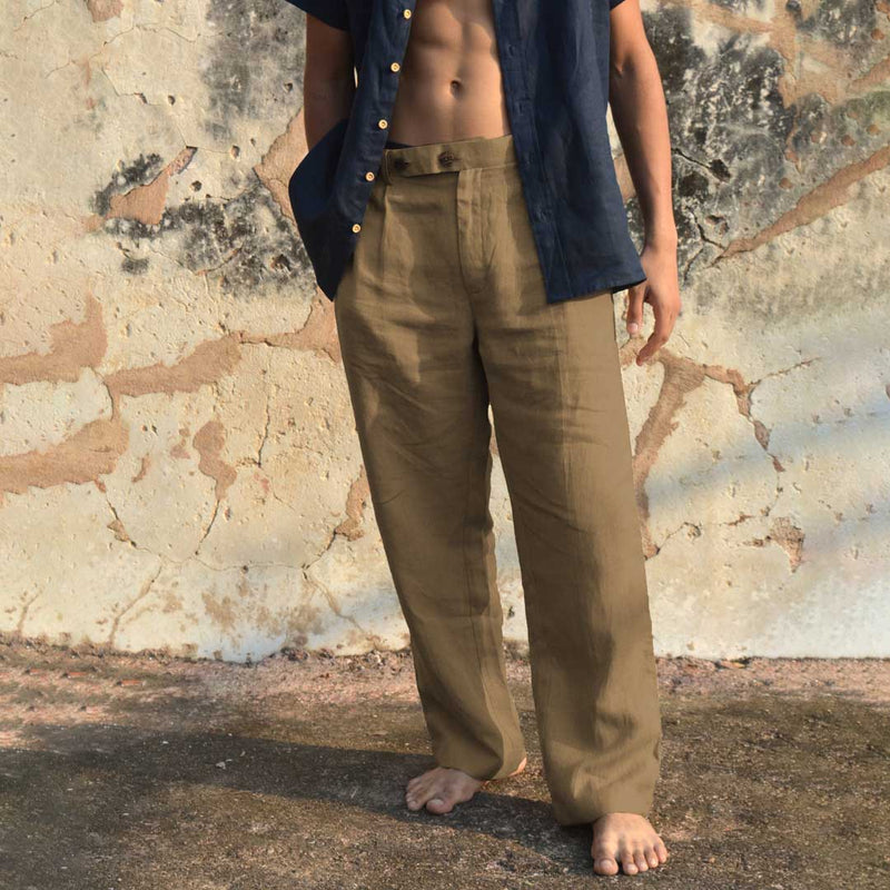 Earth Brown: Classy and Comfortable Linen Pants
