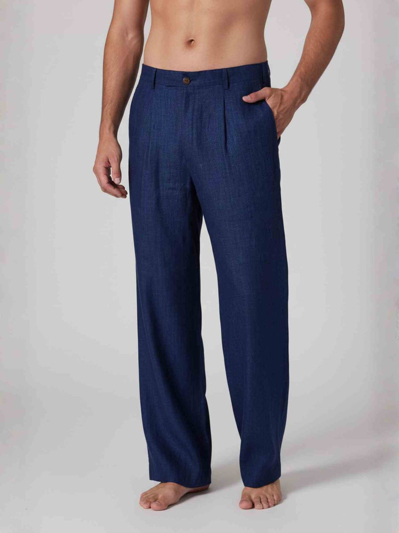 Blue 100% Linen: Classy and Comfortable Pants
