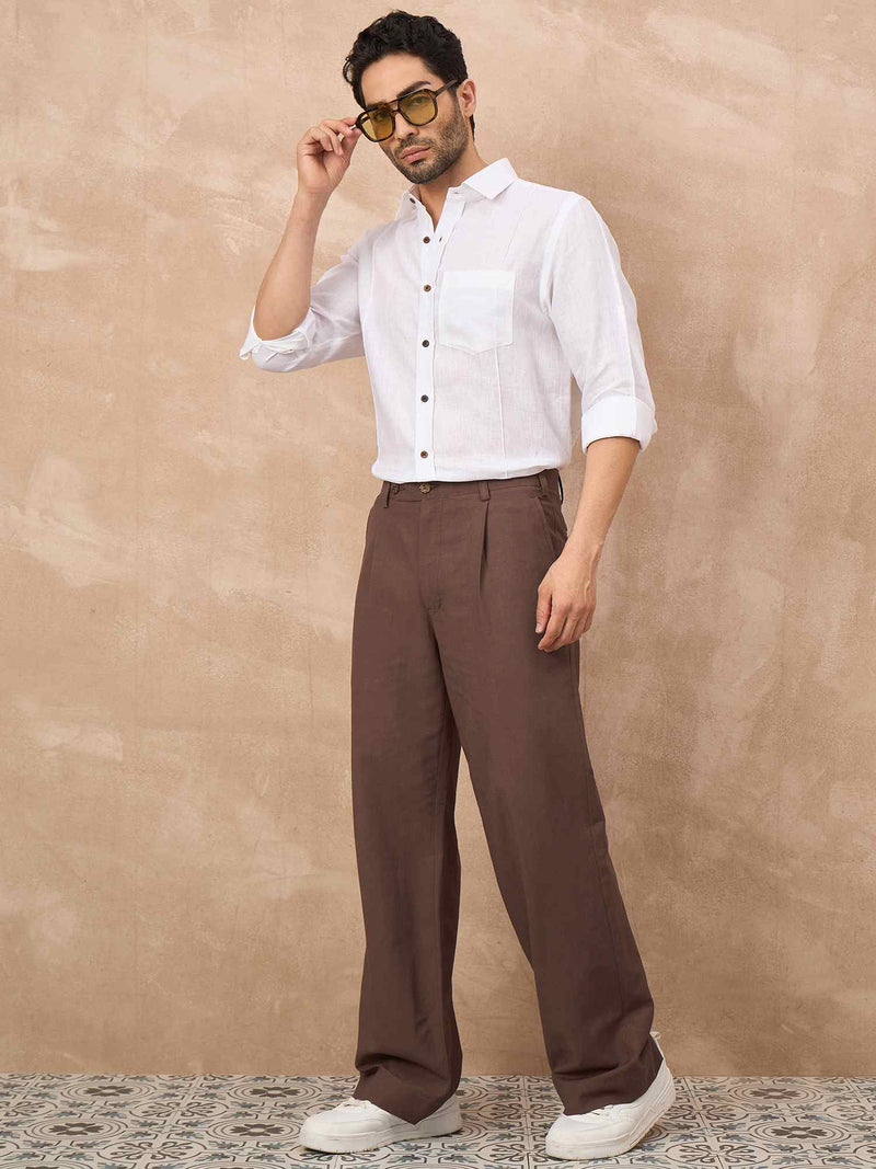 Brown : Classy and Comfortable Linen Pants