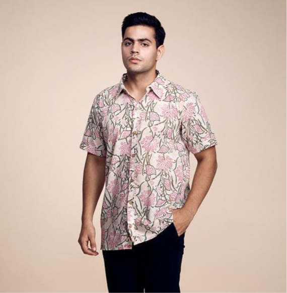 Breezy Blooms: Trendy Mint-Green Floral Printed Shirt for Fresh Fashion Statements