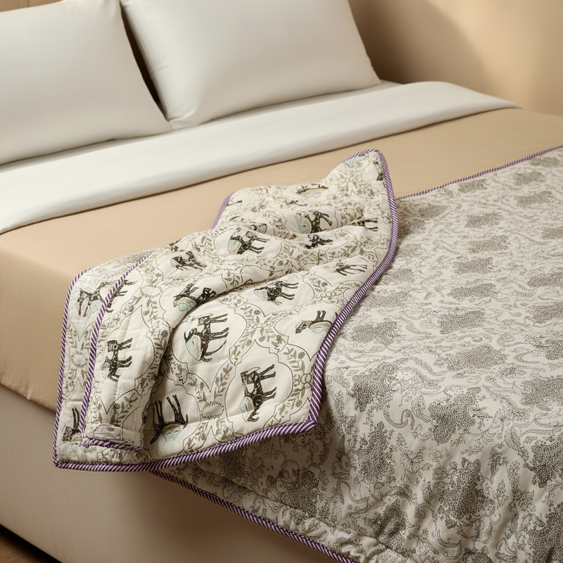 Hastkala  Reversible Cotton Dohar Set (Pack of 2)