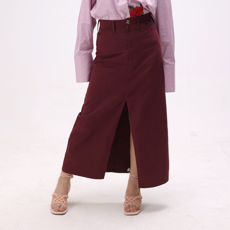 Rose Cascade A-Line Cotton Skirt