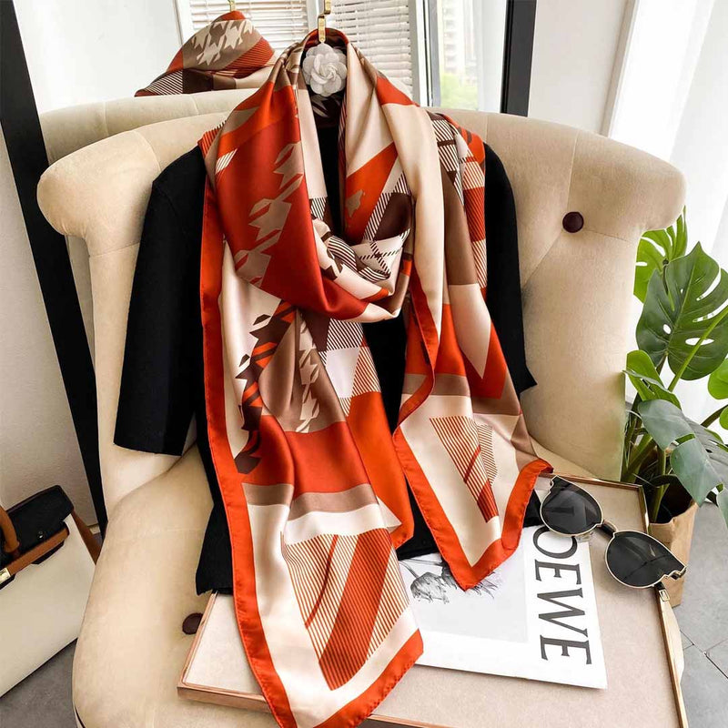 Canvas of Shapes Satin Stole