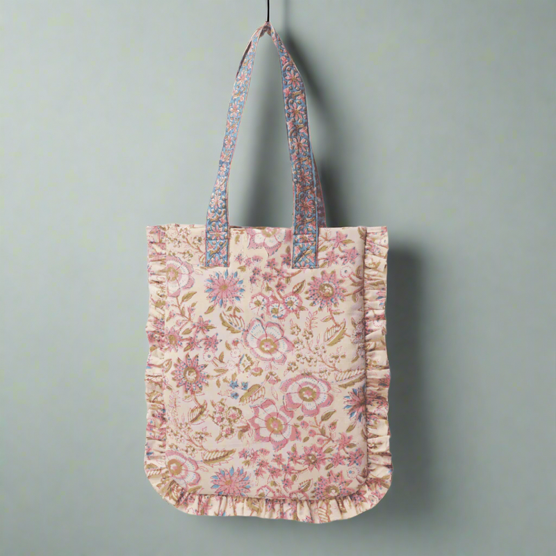 Floral Printed Tote - Offwhite