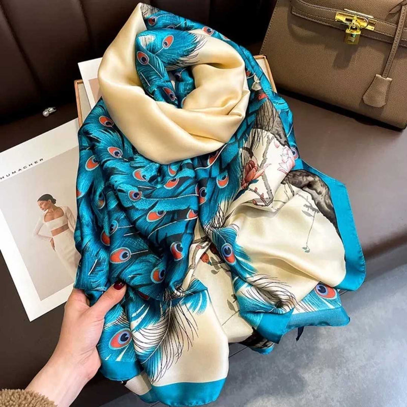 Peacock Panache Satin Stole