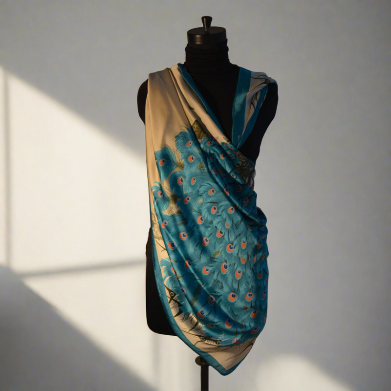 Peacock Panache Satin Stole