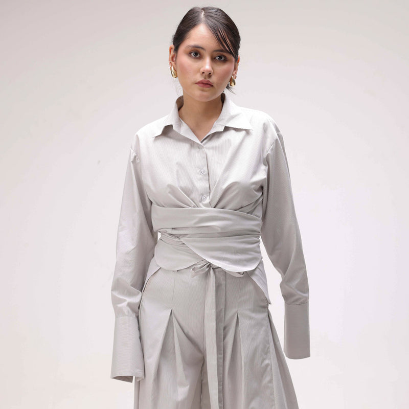 Lily Lane Covertable Cotton Shirt