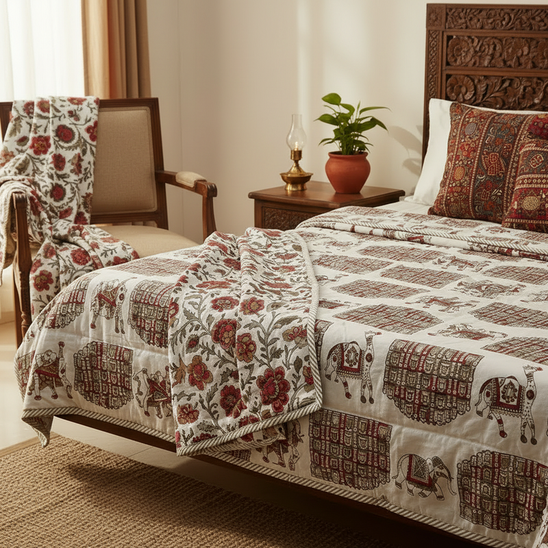 Shahi Reversible Cotton Dohar Set (Pack of 2)