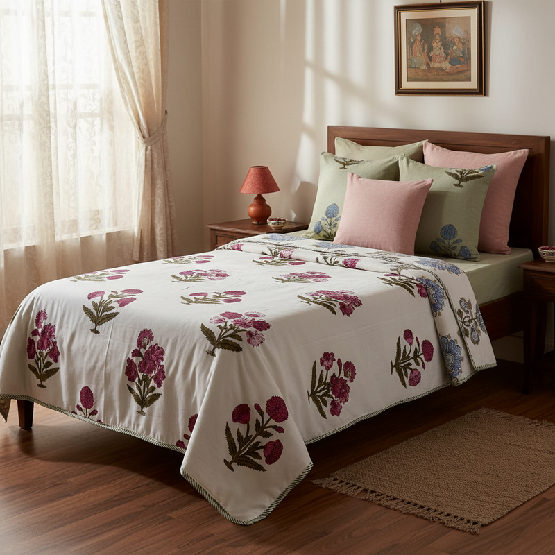 Surkh Gil Reversible Cotton Dohar Set (Pack of 2)
