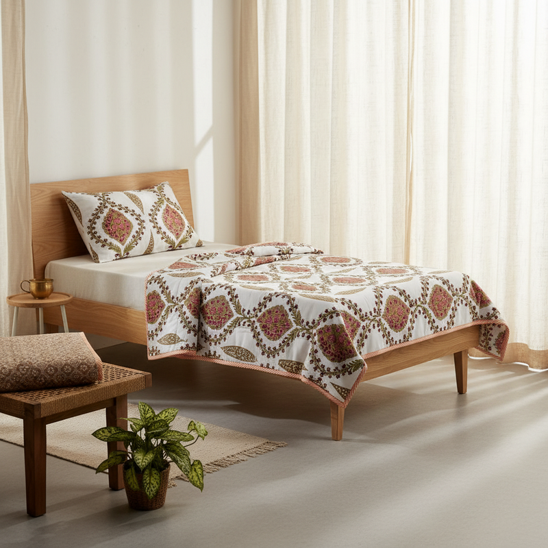 Vatika Reversible Cotton Dohar Set (Pack of 2)