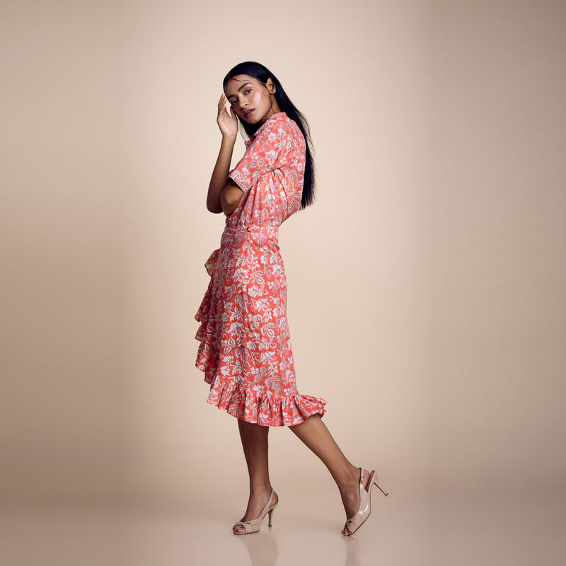 Orange Printed Cotton Co-ord